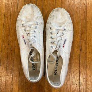 White Superga Platforms